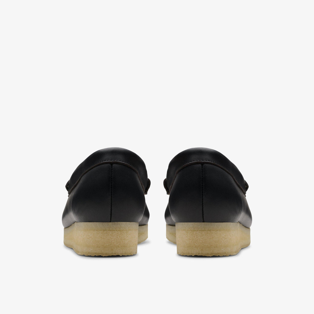 Mocassin Wallabee Horse Bit en cuir noir/blanc