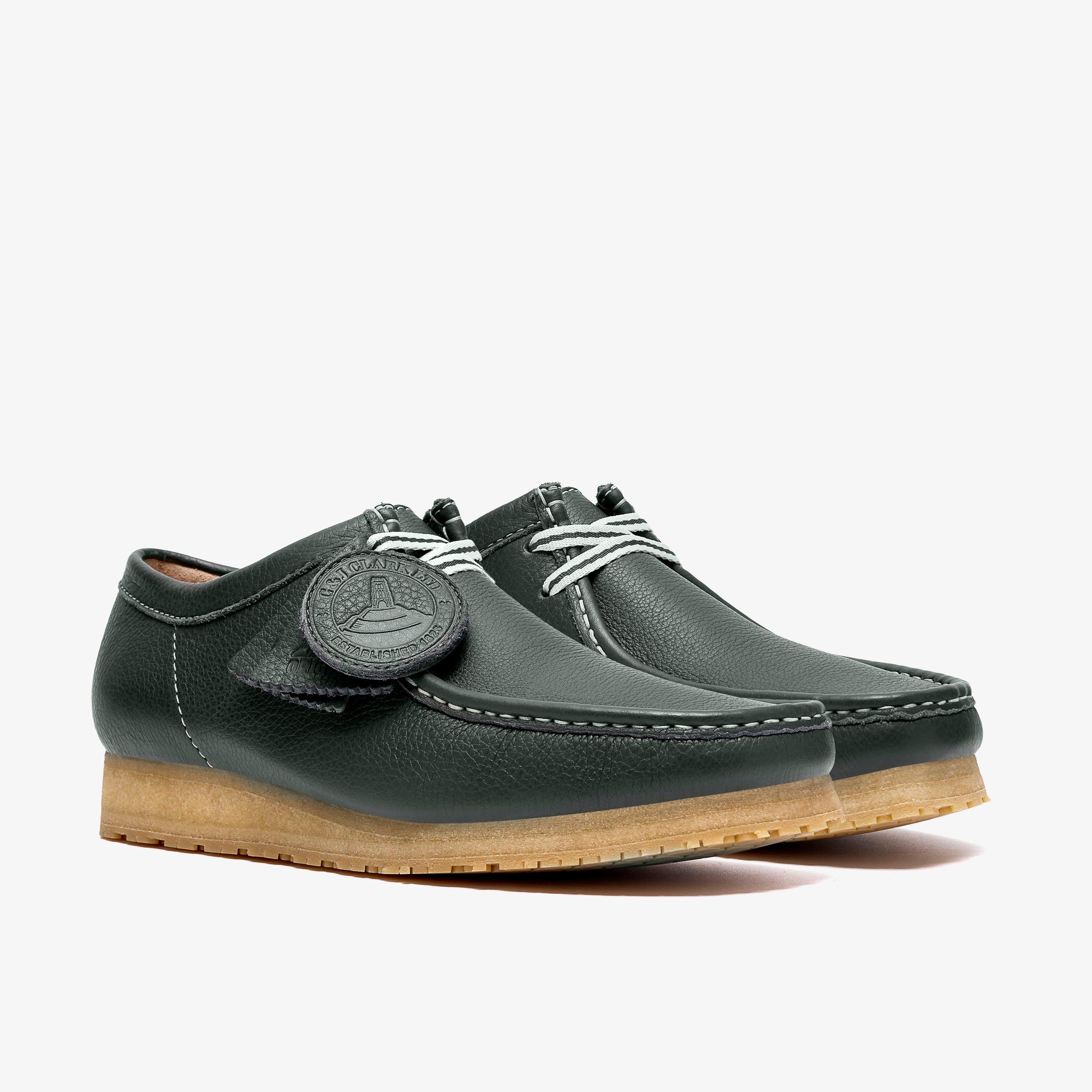Wallabee RB Cuir vert foncé