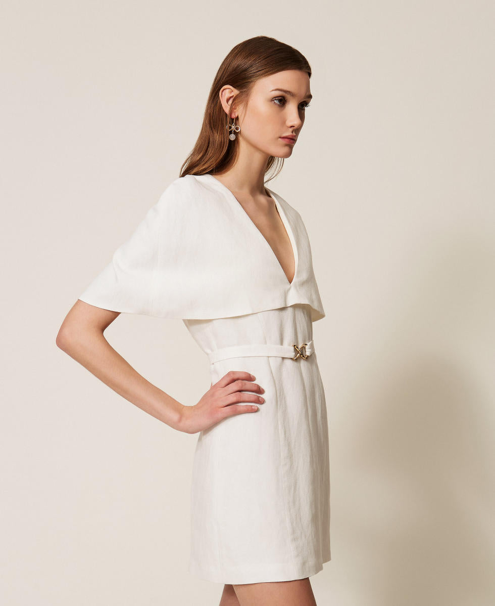 Robe courte cape en lin mélangé