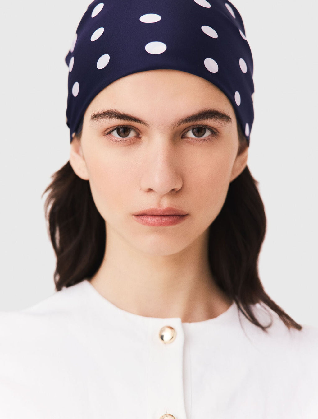 Bandana à pois en soie