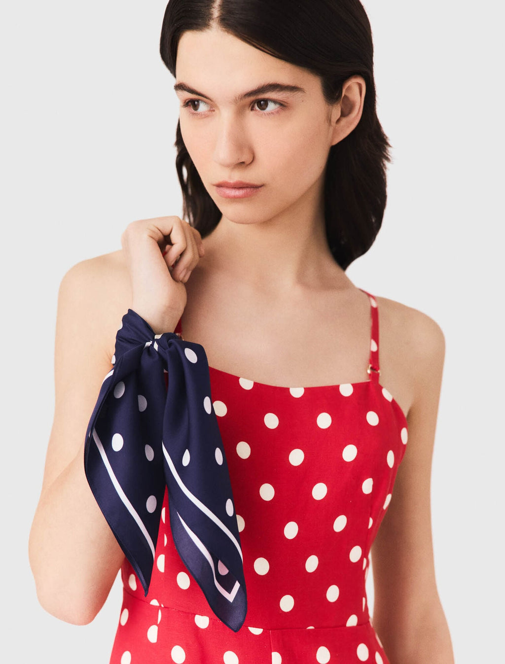 Bandana à pois en soie