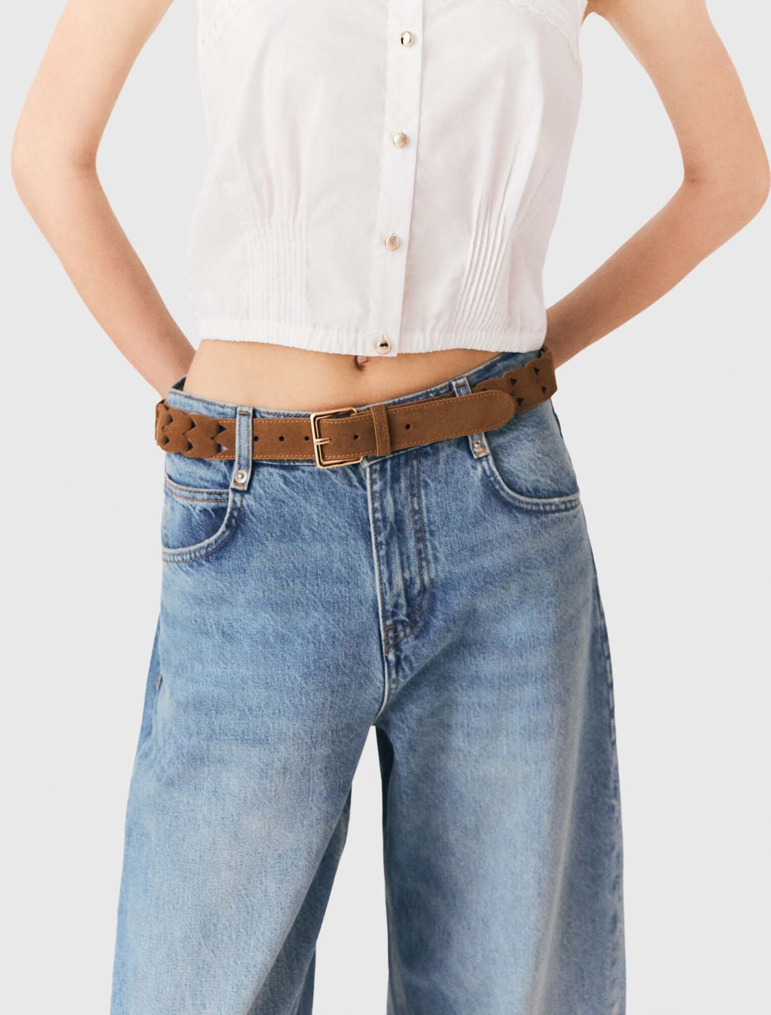 Ceinture tressée en suède