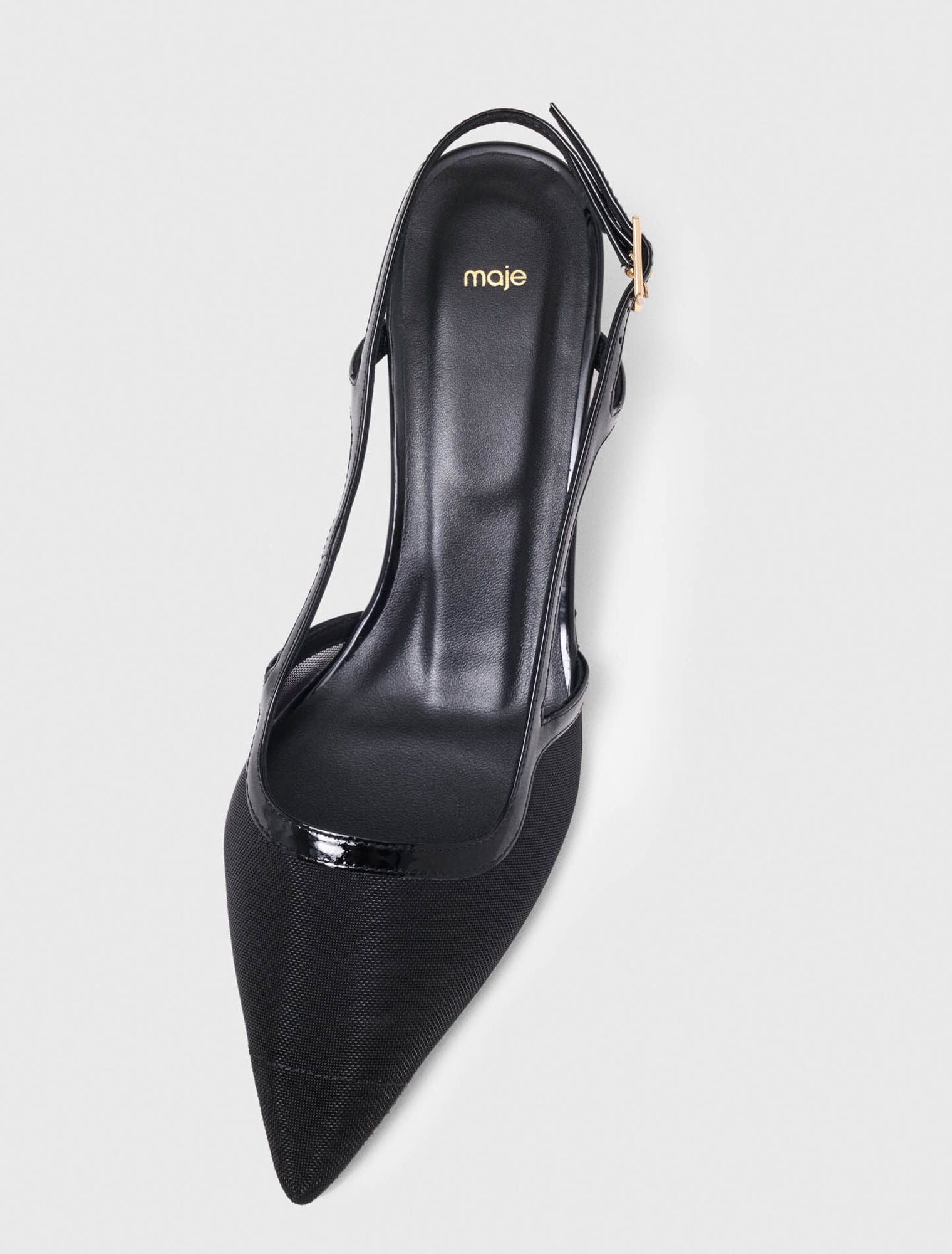 Slingbacks en cuir et mesh