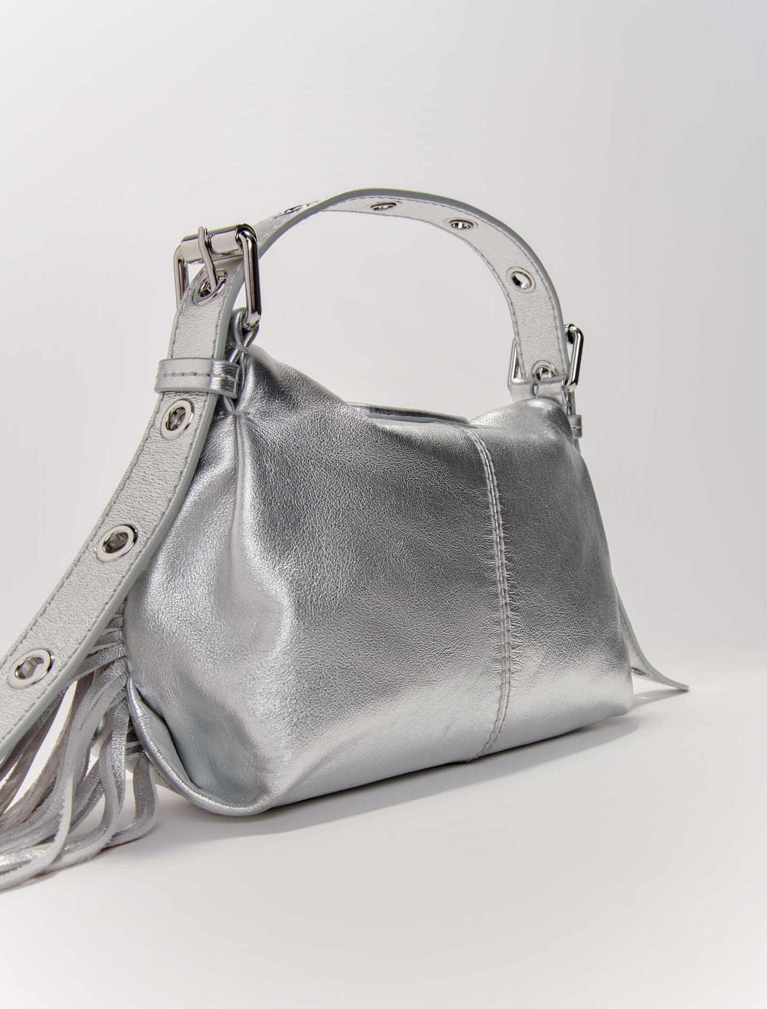 Sac Miss M mini en cuir métal