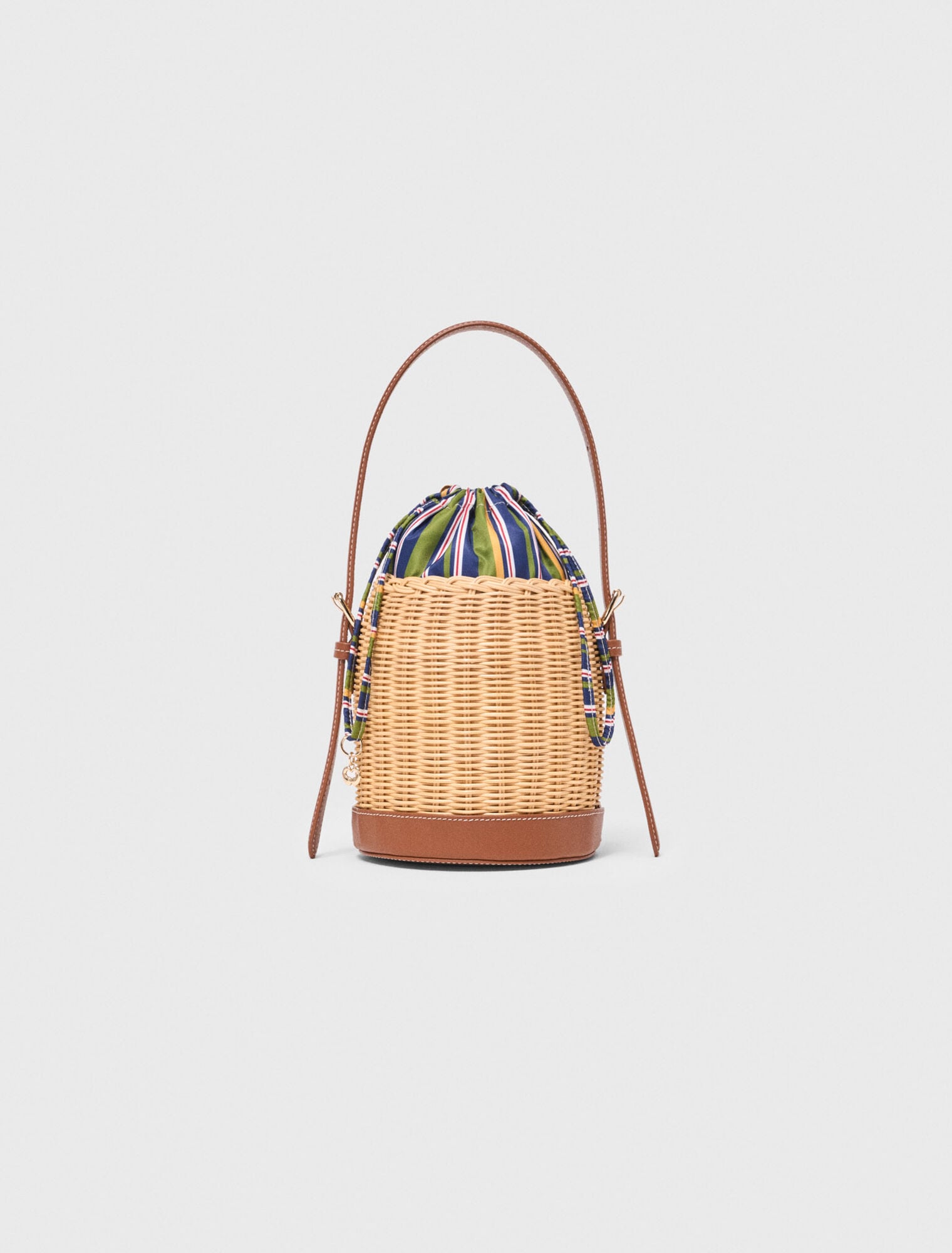 Panier en osier avec pochon imprimé