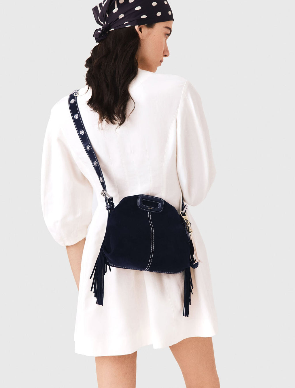 Sac Miss M mini en suède surpiquée