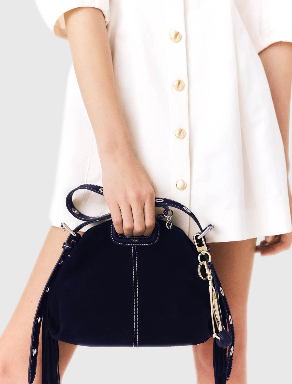 Sac Miss M mini en suède surpiquée