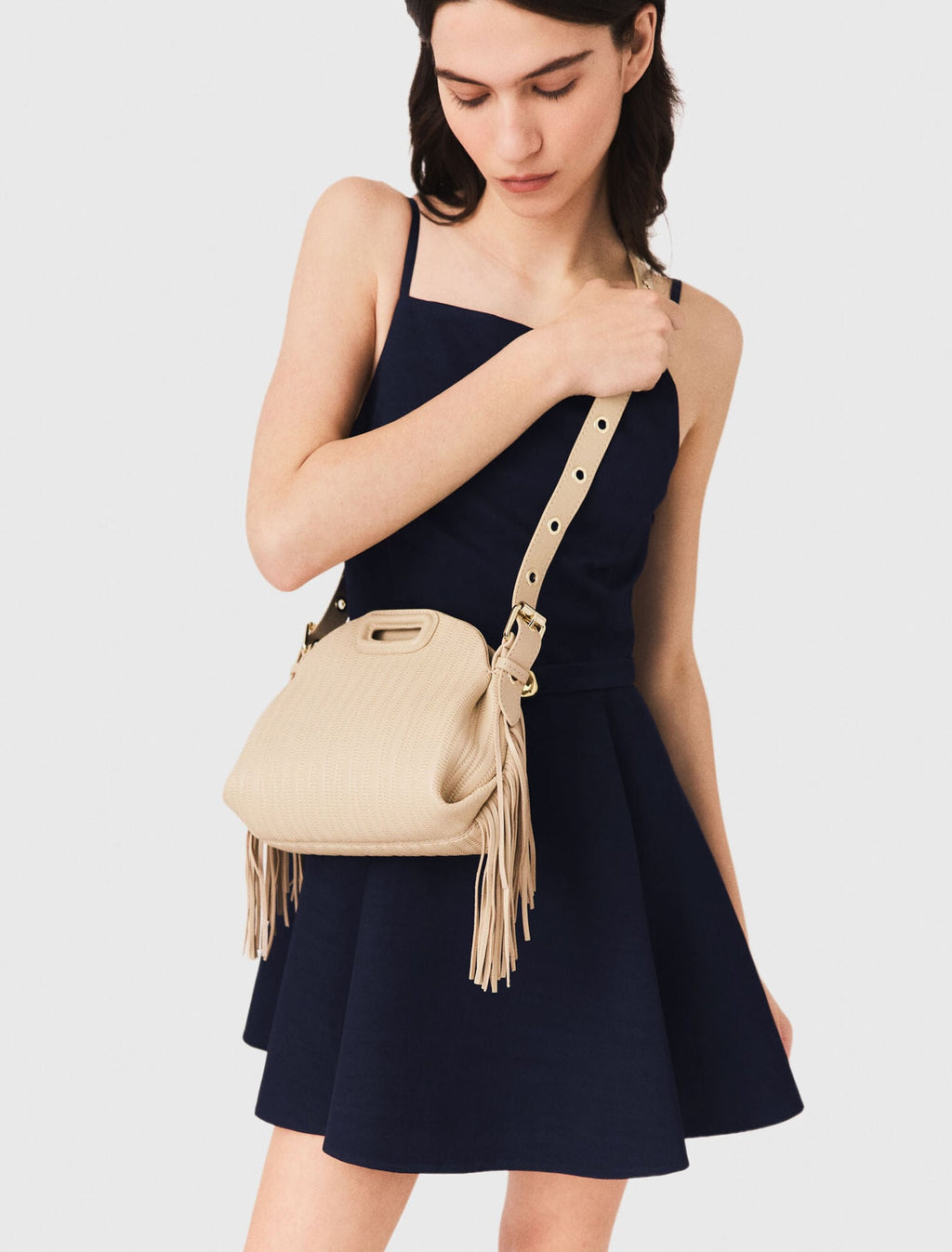 Sac Miss M mini en cuir surpiqué