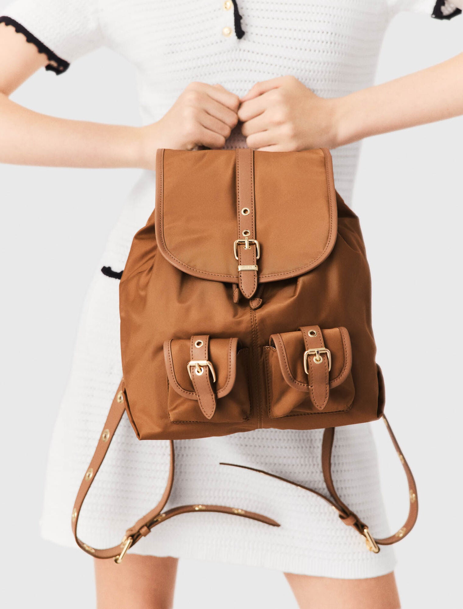 Sac à dos en cuir et nylon