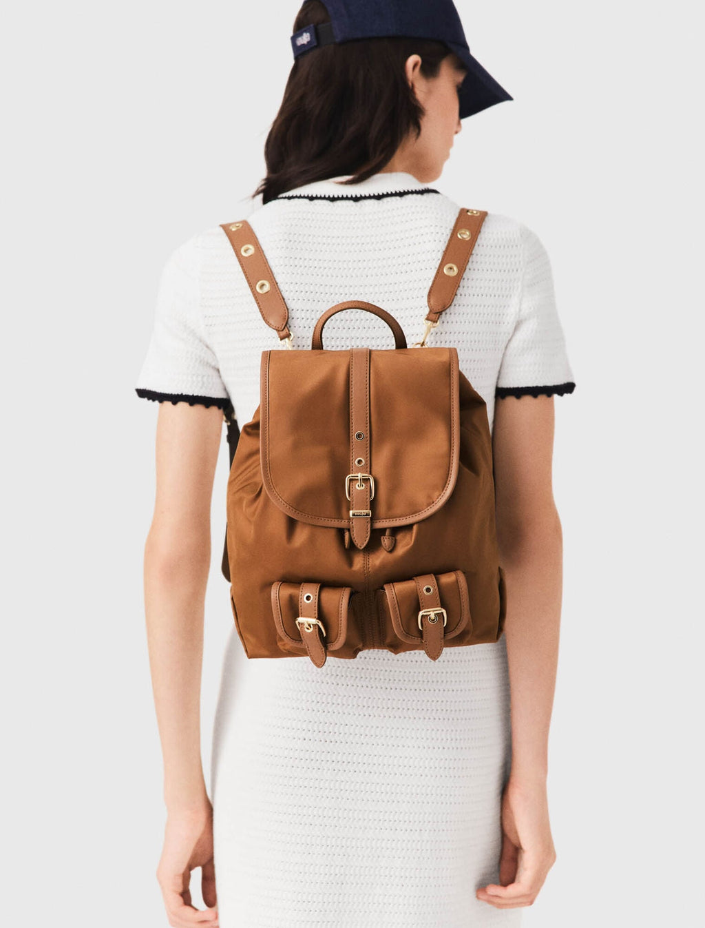 Sac à dos en cuir et nylon