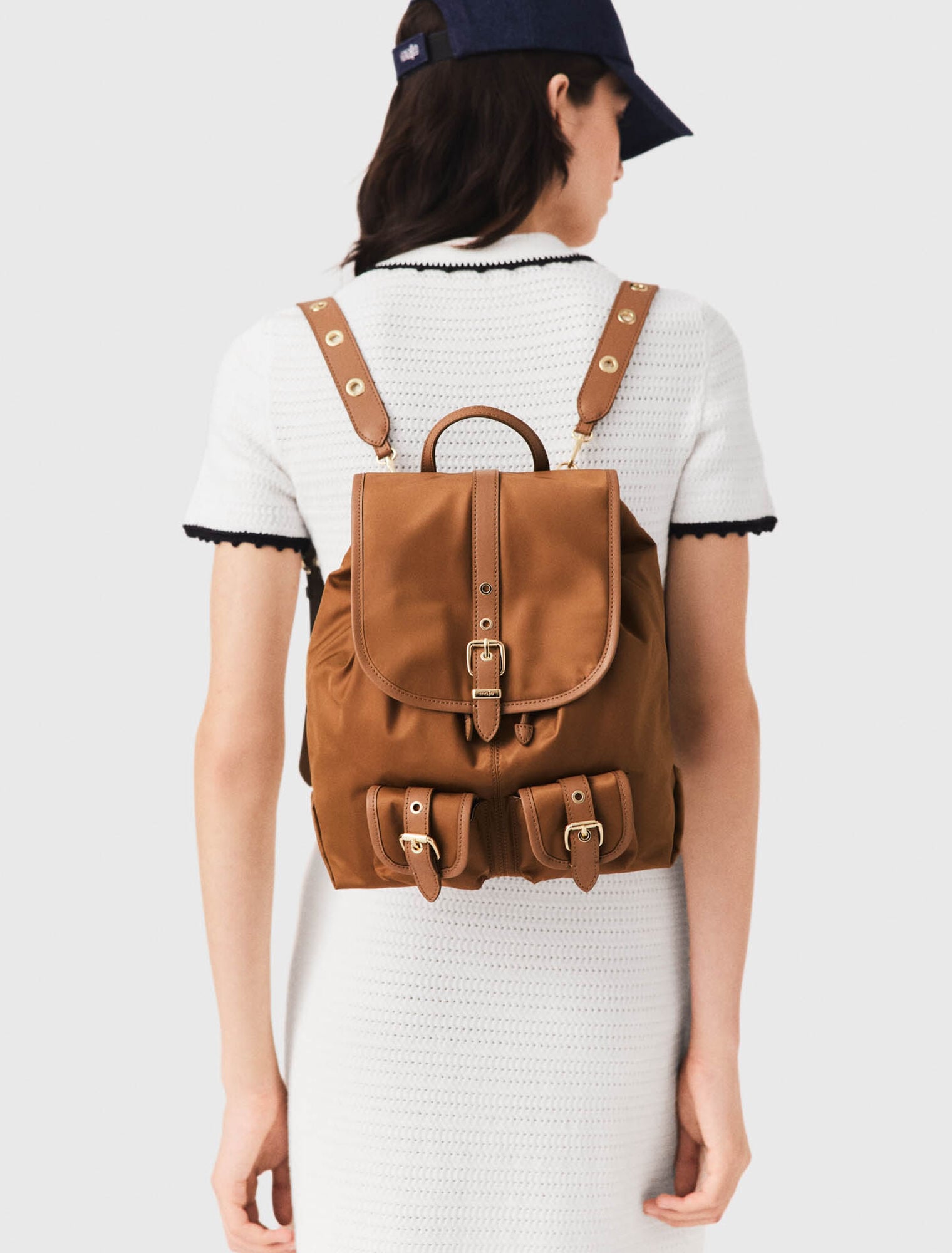 Sac à dos en cuir et nylon