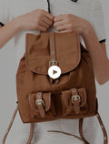 Sac à dos en cuir et nylon