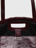 Sac M Tote en cuir craquelé
