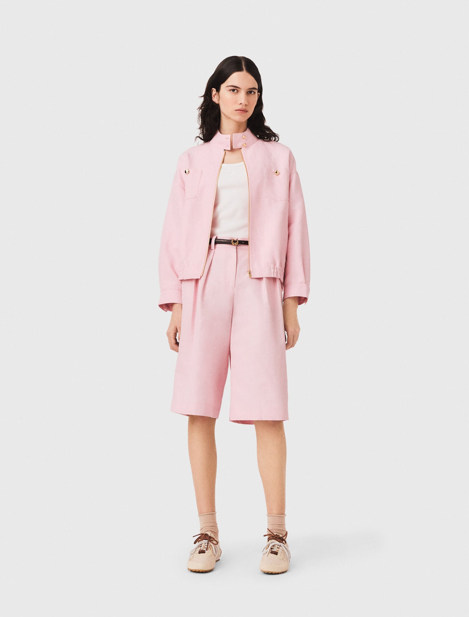 Blouson bomber en lin mélangé