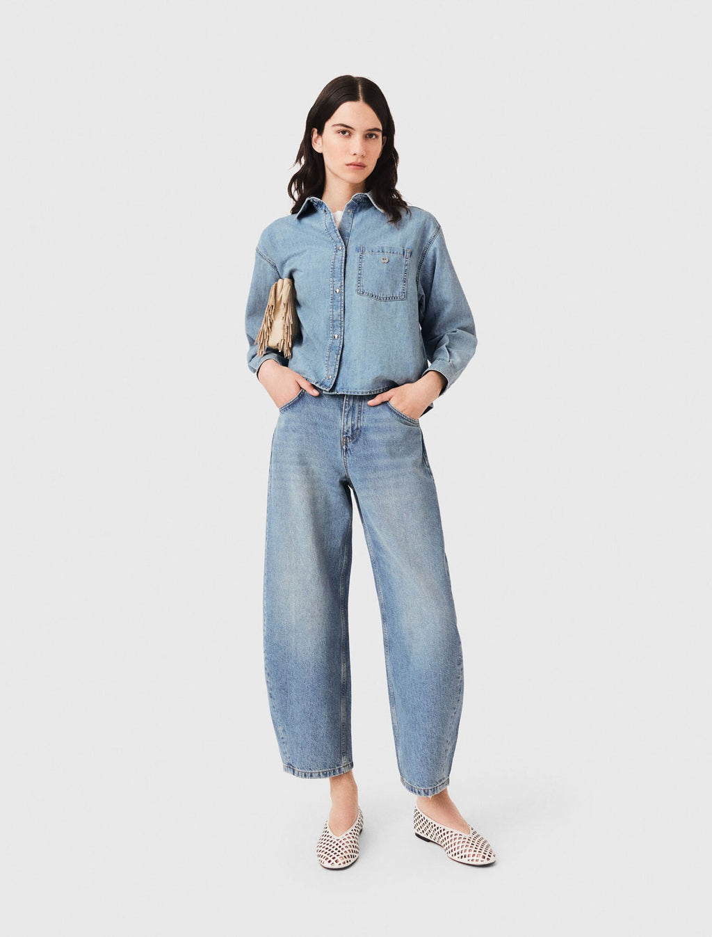 Chemise en denim avec logo