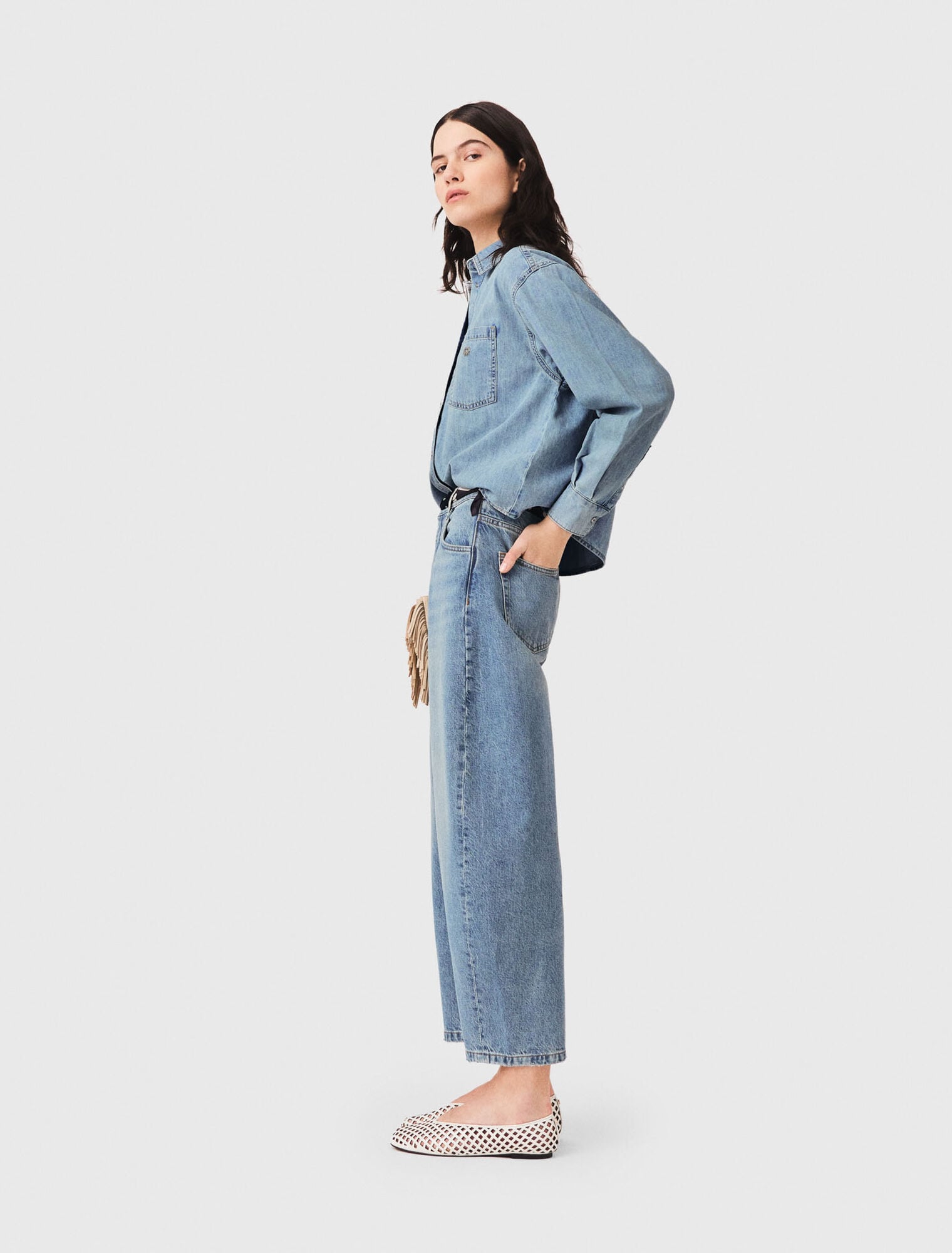 Chemise en denim avec logo