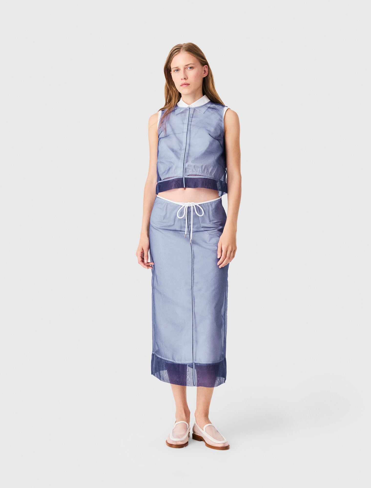 Jupe en coton et organza amovible