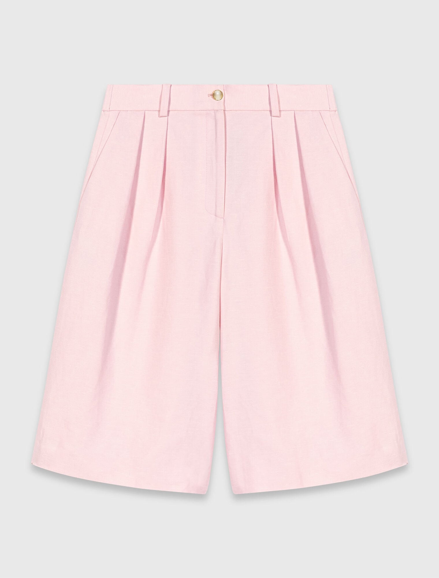 Bermudas à plis en lin mélangé