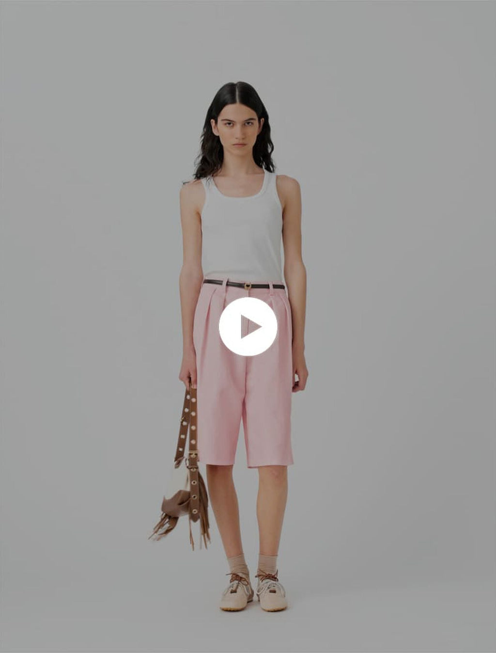 Bermudas à plis en lin mélangé
