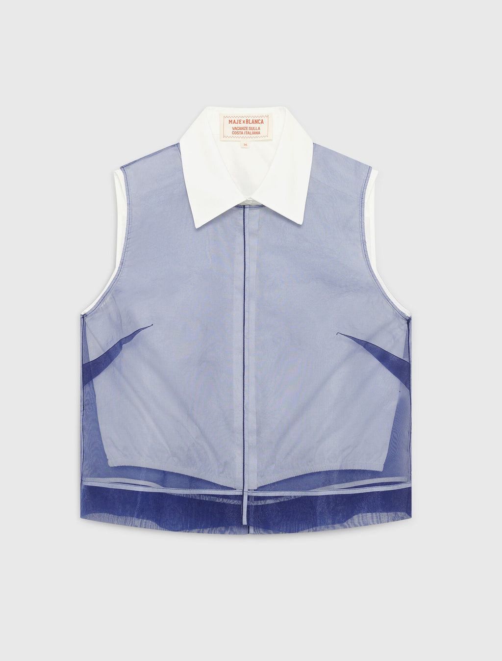 Top en coton et organza amovible